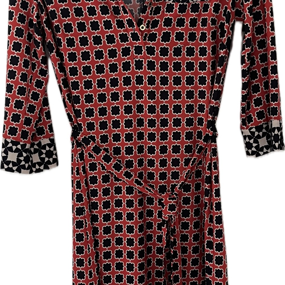 Red and Navy Casual Dress from Donna Morgan, size 8
